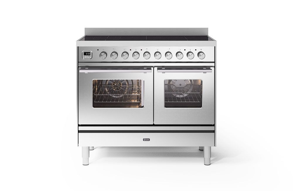 ILVE Roma 100cm Induction Double Oven Range Cooker - PDI106WE3, Colour: Stainless Steel