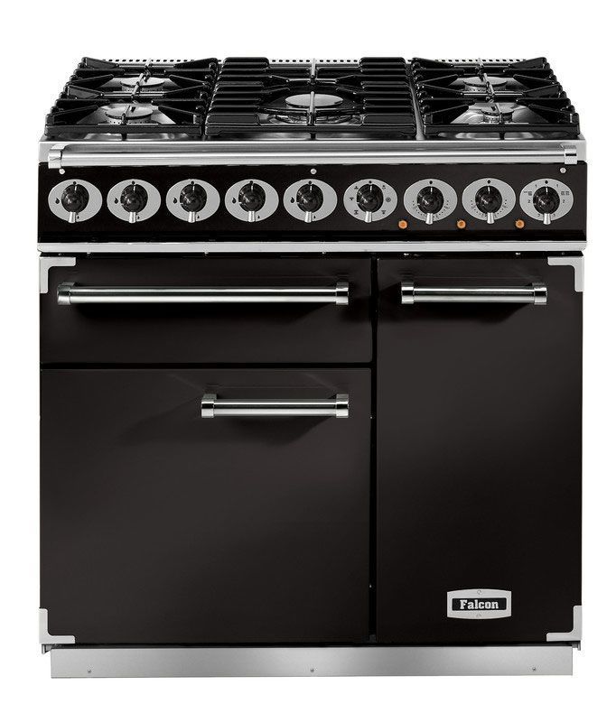 Falcon Deluxe 900 Dual Fuel Range Cooker - F900DXDF, Colour: Black