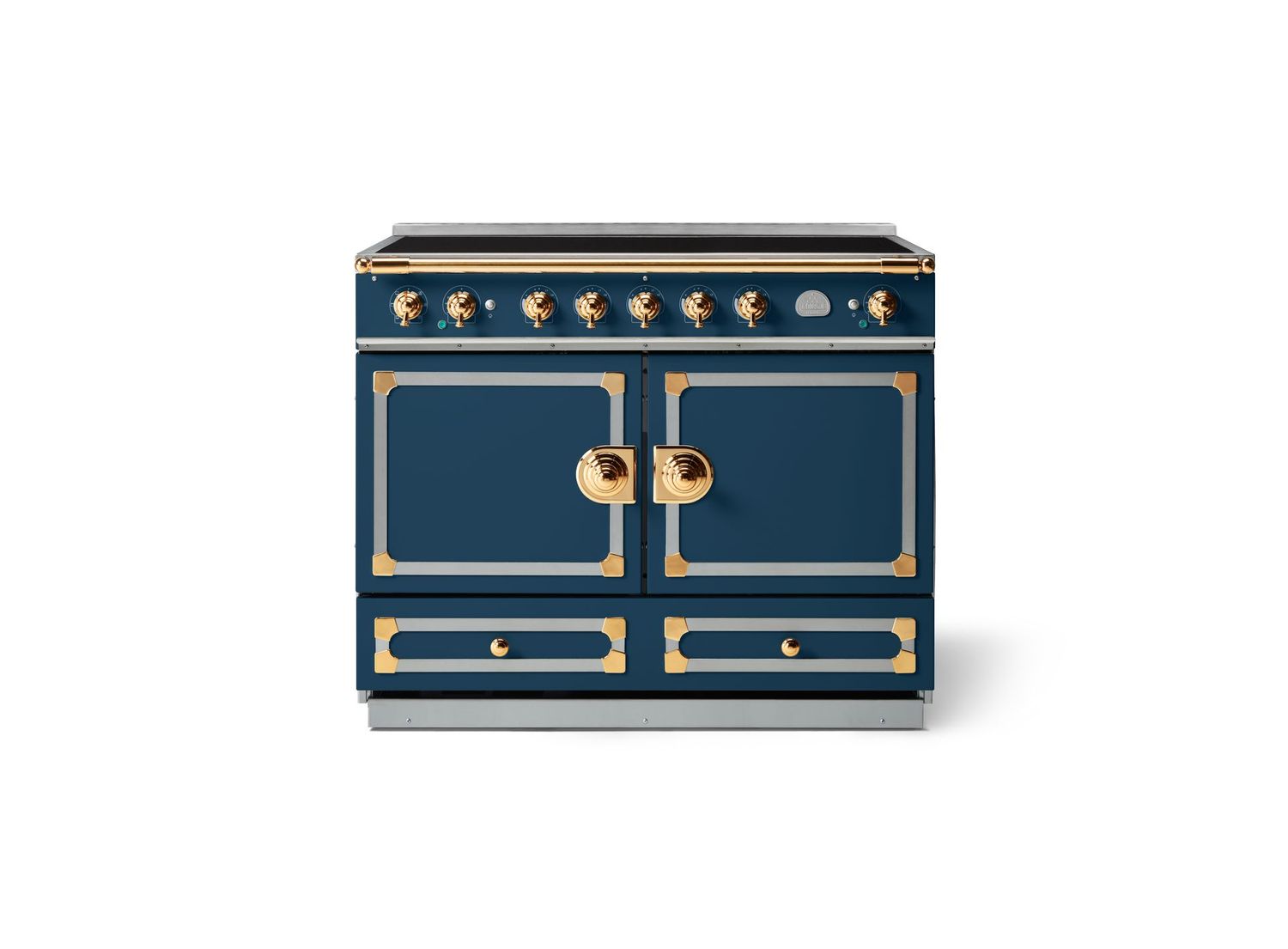 La Cornue CornuFé 110 Induction Range Cooker - 110 EL, Trim Option: Polished Brass, Colour Required: Winter Sky