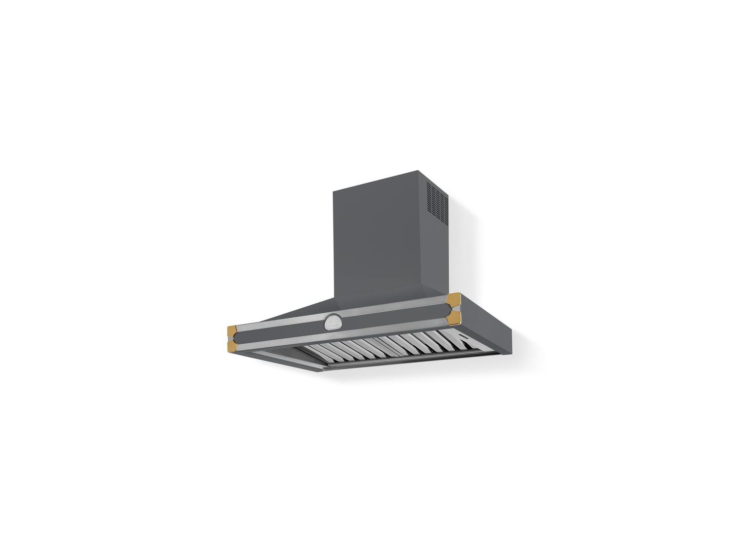 La Cornue CornuFé 90 Extractor Wall Mounted Hood, Colour: Graphite, Trim Option: Brass