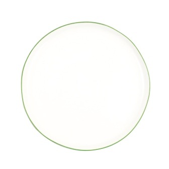 Handmade Plate &#39;Green Rim&#39; Medium