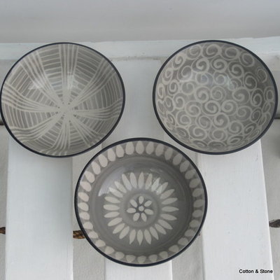 Bowl set &#39;Modern&#39; Grey (S)