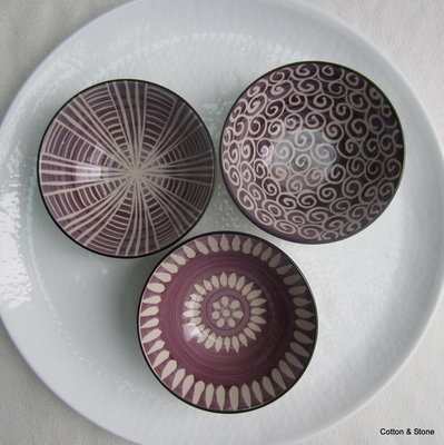Bowl set &#39;Modern&#39; Purple (L)