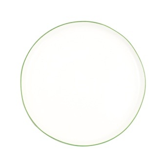 Handmade Plate 'Green Rim' Medium