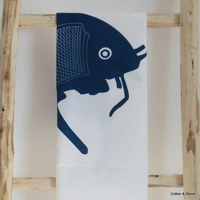 Tea Towel &#39;Red Carp&#39; solo