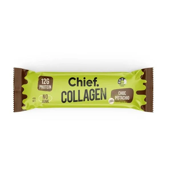Chief Collagen Bars, Colour: Choc Pistachio
