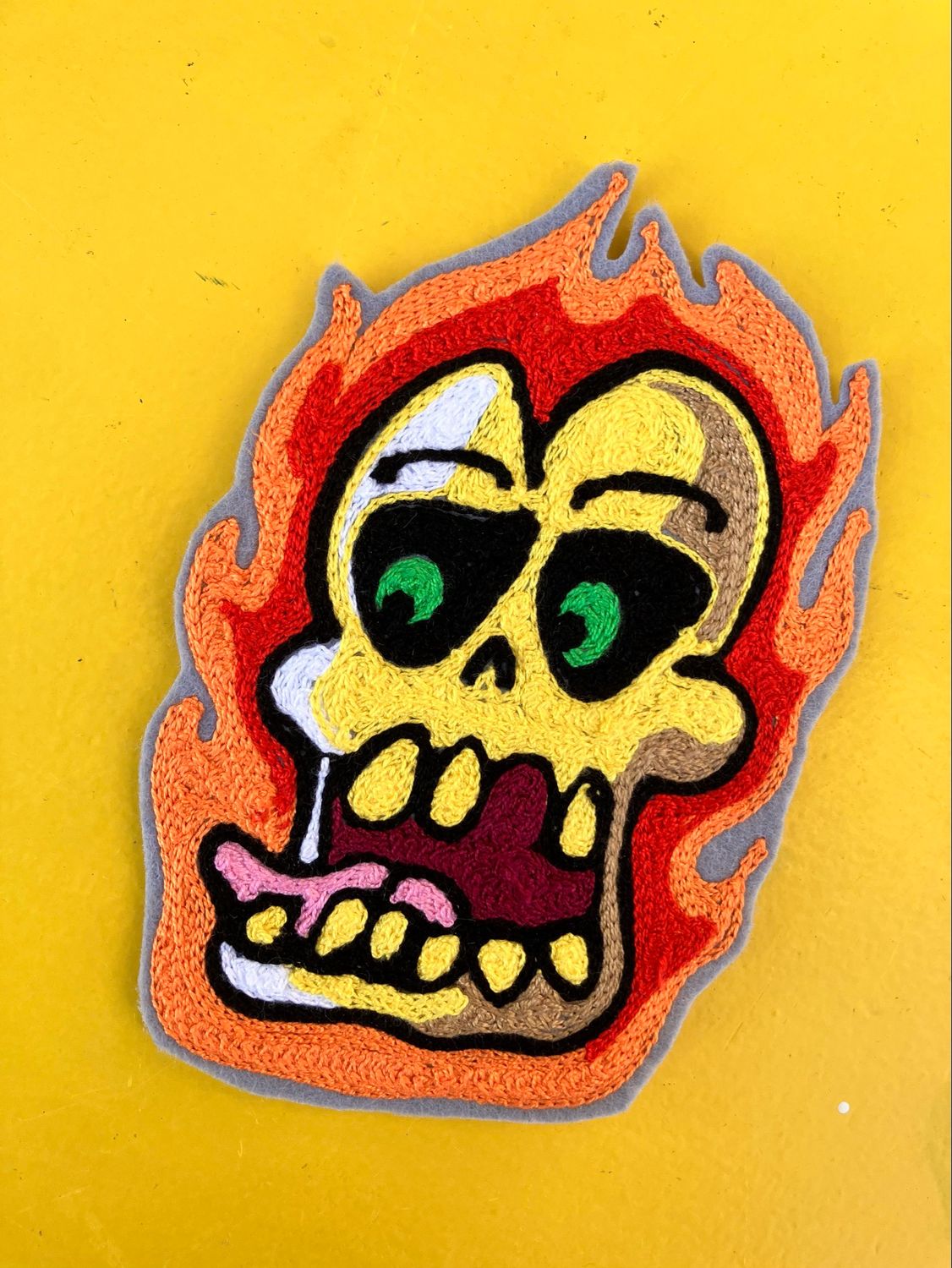 Flaming skull
