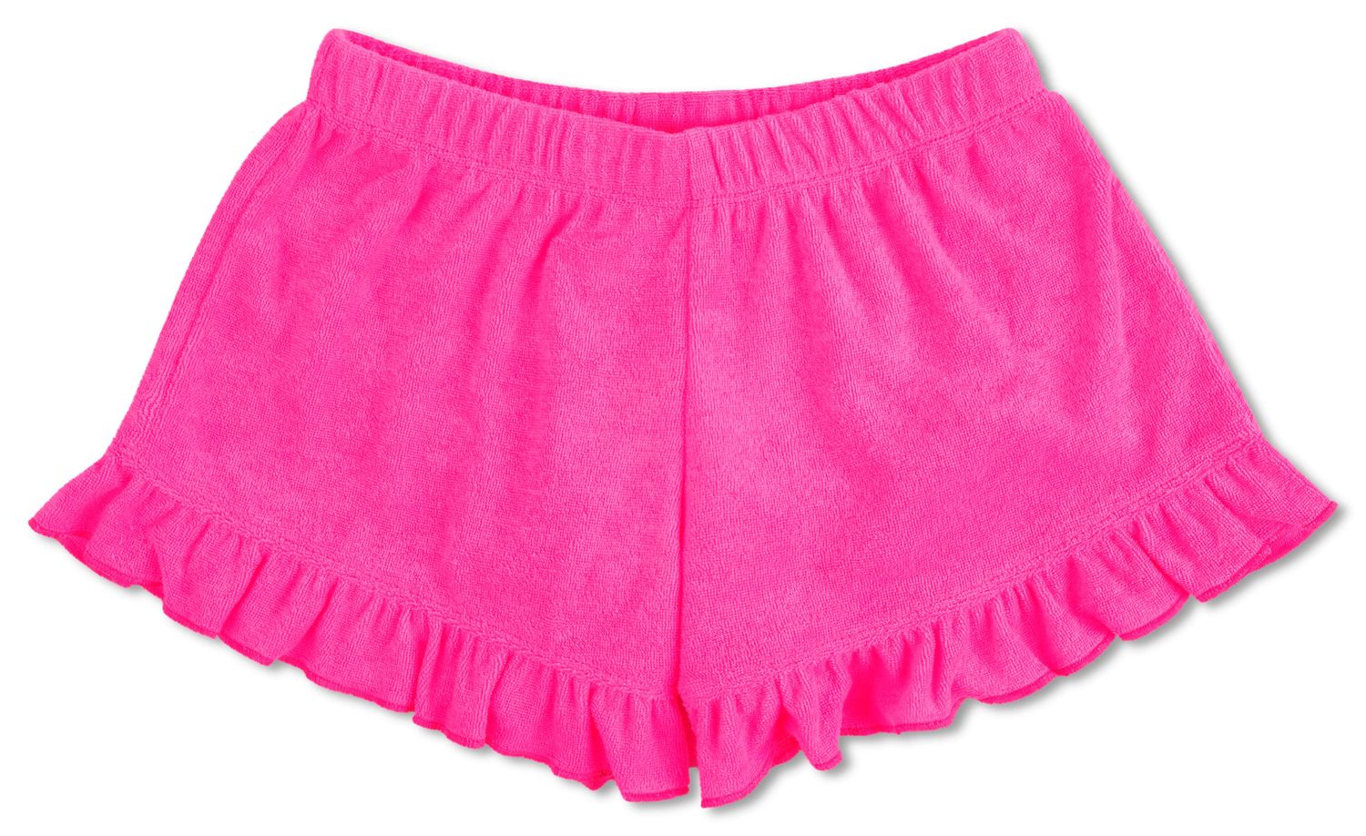 HOT PINK TERRY RUFFLE SHORTS