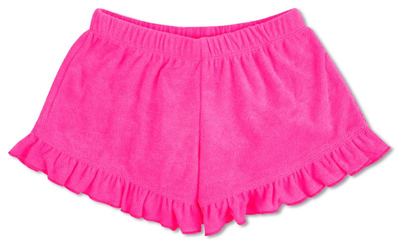 HOT PINK TERRY RUFFLE SHORTS
