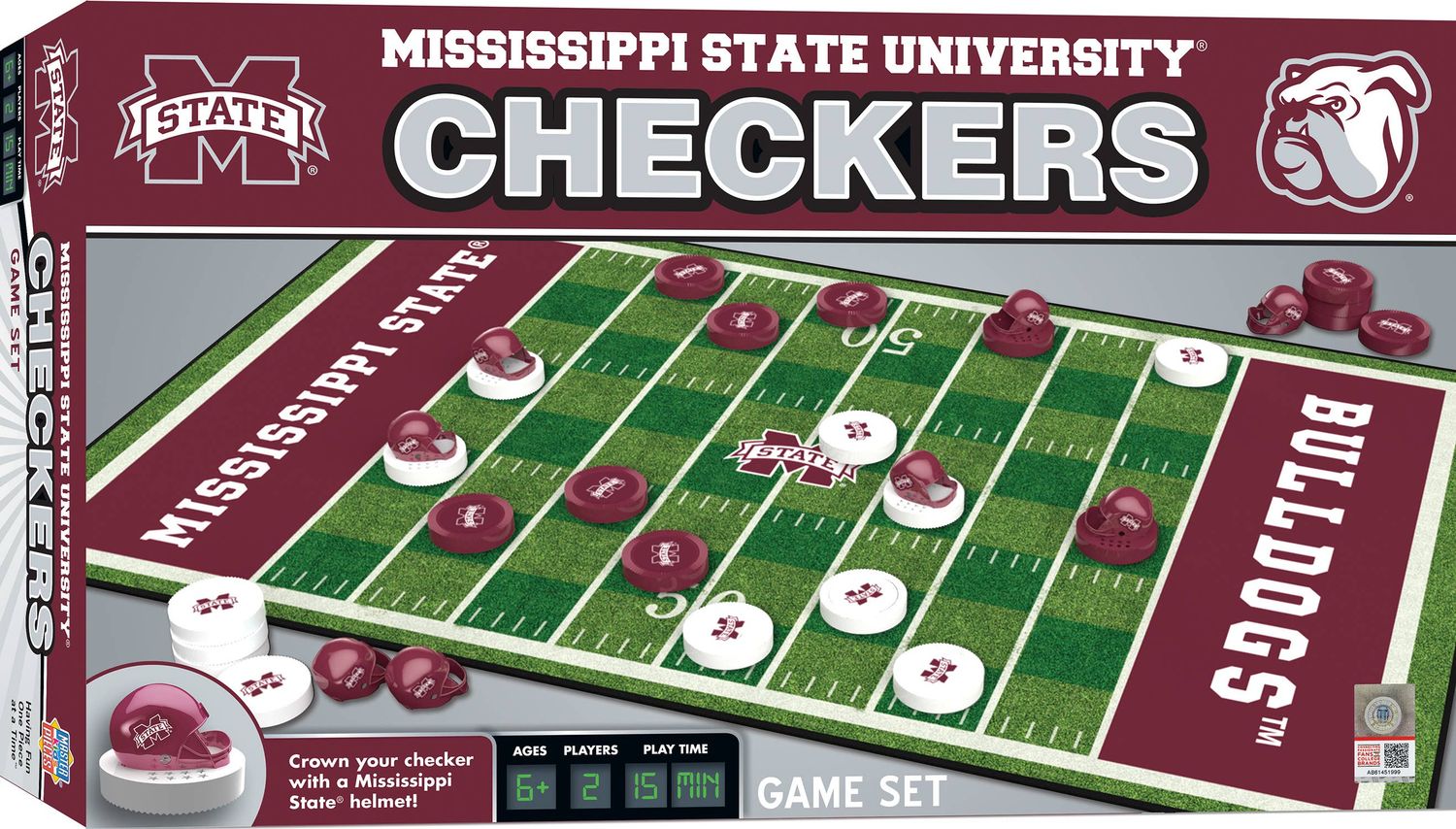 Mississippi State Bulldogs Checkers Board Game