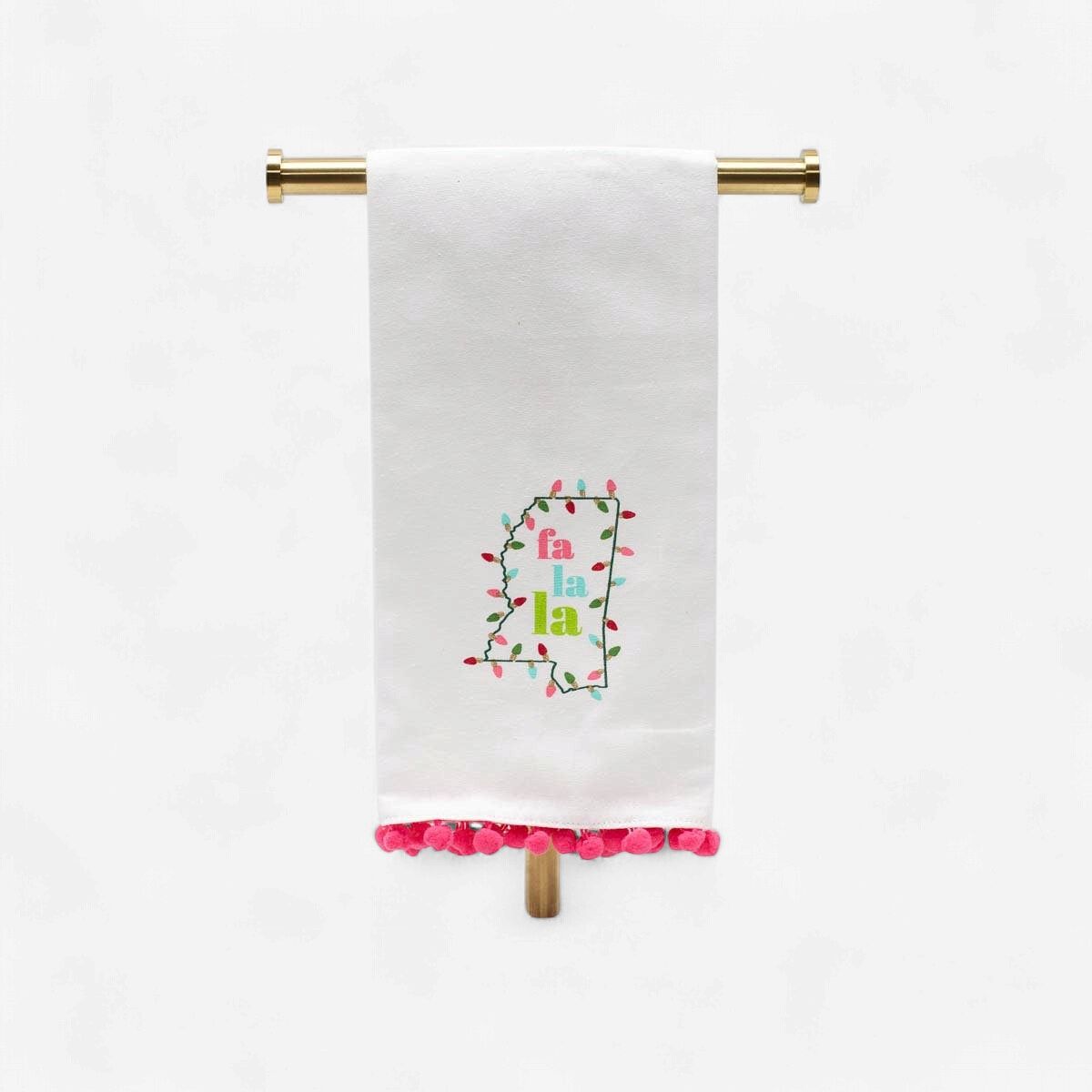 Mississippi FaLaLa Hand Towel White/Multi 20x28