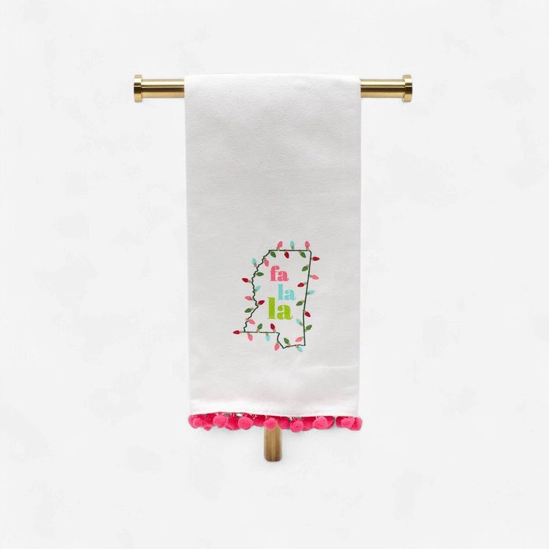 Mississippi FaLaLa Hand Towel White/Multi 20x28