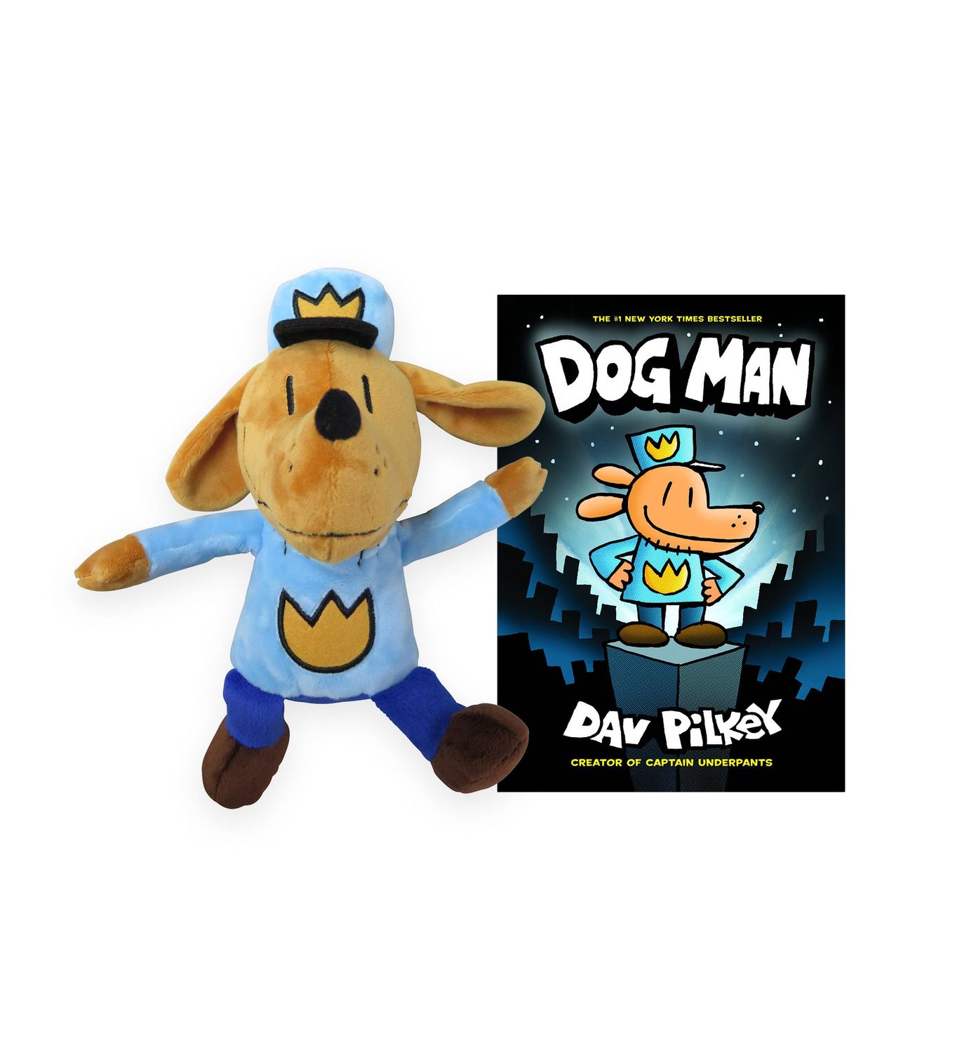Dog Man 9.5" Plush &amp; Hardcover Book Set