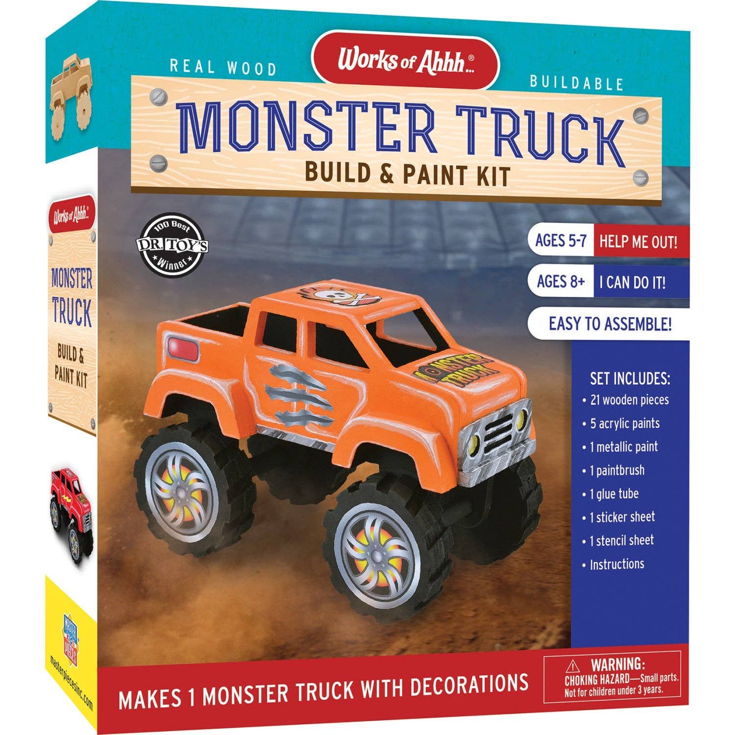 Monster Truck Buildable Wood Craft &amp; Paint Kit