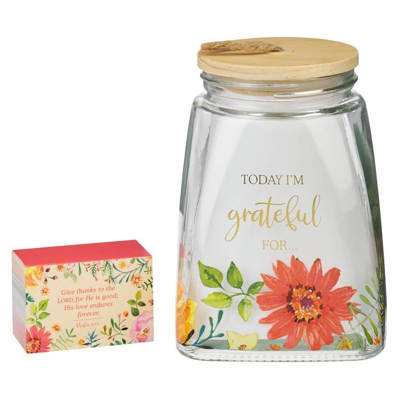 Gratitude Jar w/ Cards Glass Today I'm Grateful For