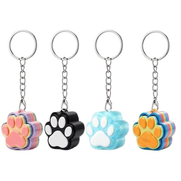 Cat Paw Fidget Clicker Keychains