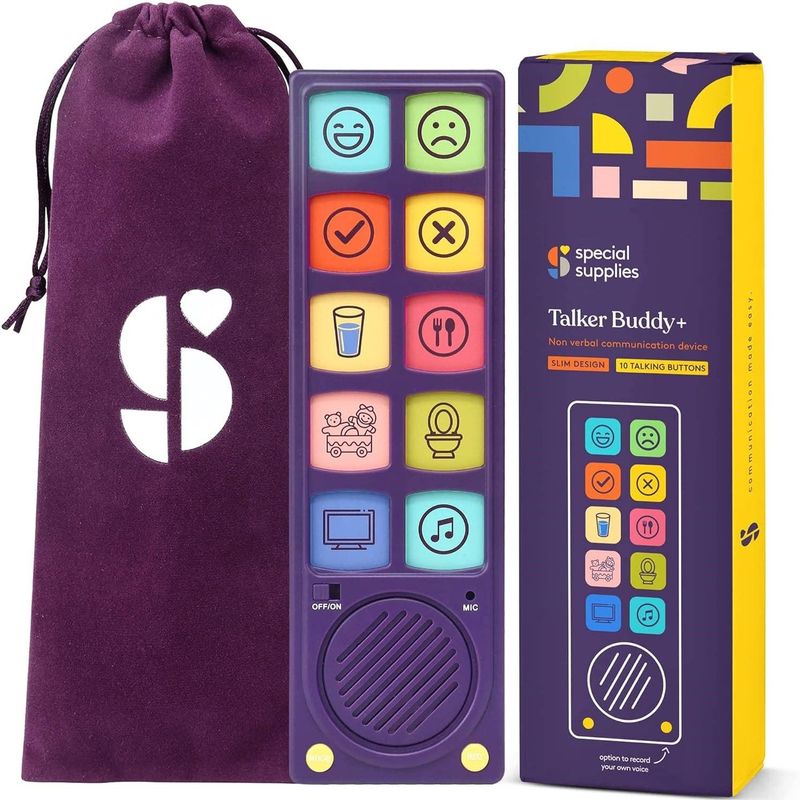 AAC Communication Device Speech Therapy, Talker Buddy Communication Device For Non Verbal Kids & Adults, Autism Talking Aids For Home, School Kids Communication Device W/Recording Option AAC Communication Device Speech Therapy, Talker Buddy Communication Device For Non Verbal Kids & Adults, Autism Talking Aids For Home, School Kids Communication Device W/Recording Option