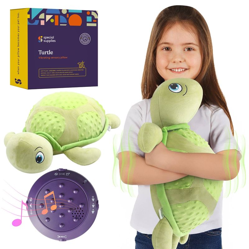 Sensory Vibrating Pillow-Turtle with Music and Voice Recording
