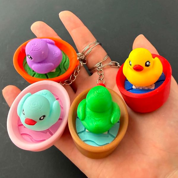 Duck Fidget Clicker Keychains