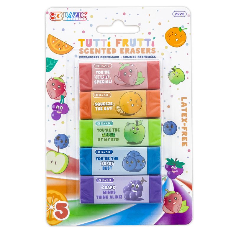 Tutti Frutti Scented Erasers, Non-Toxic, Latex-Free