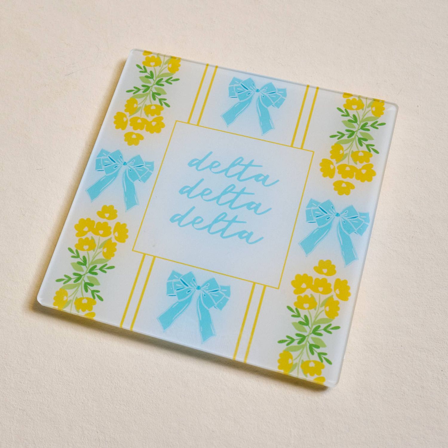 Sorority Acrylic Coaster, Sorority: Delta Delta Delta