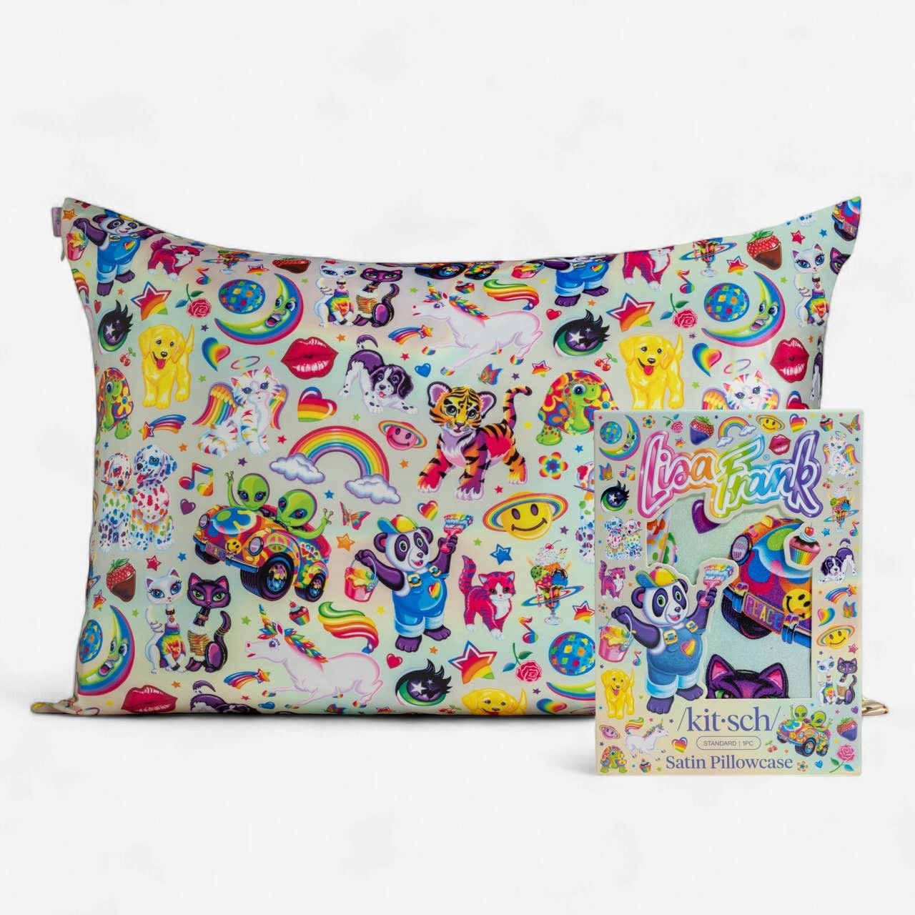 Lisa Frank x Kitsch Standard Satin Pillowcase - The Fantastic World of Lisa Frank