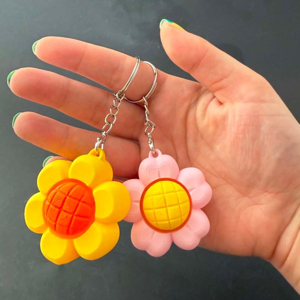 Flower Fidget Clicker Keychains