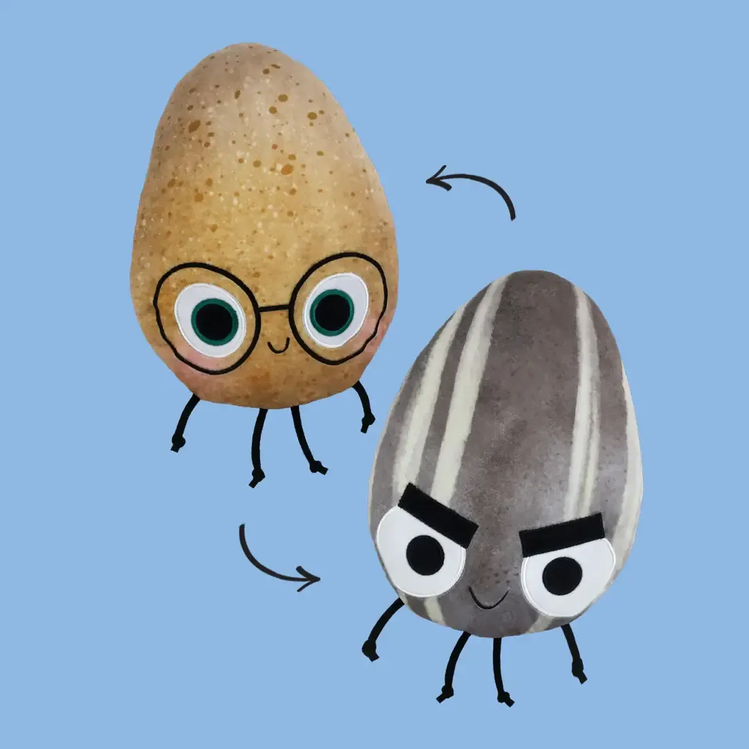 The Good Egg / The Bad Seed Flip Plush