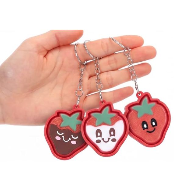 Strawberry Fidget Clicker Keychains