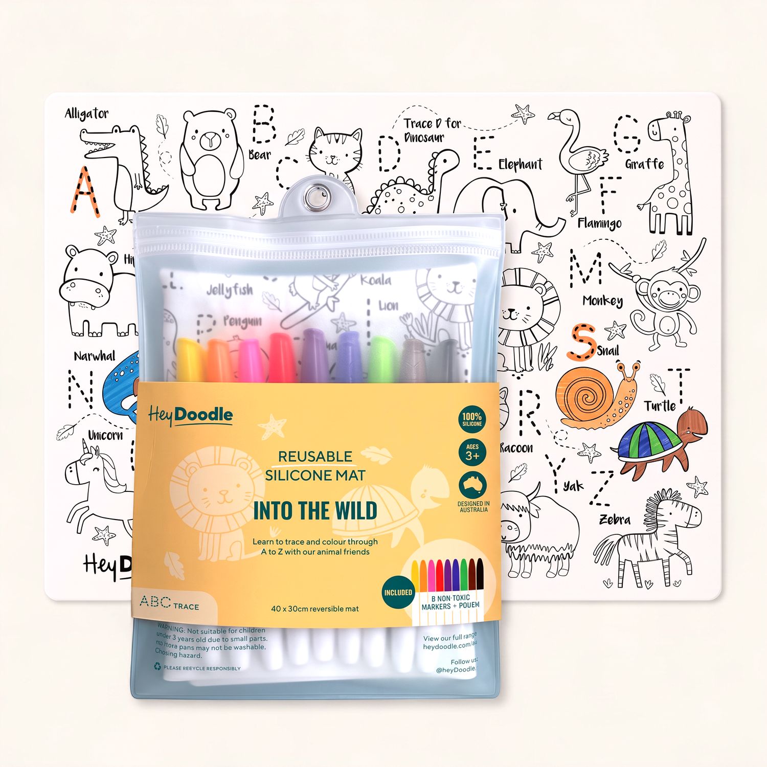 Reusable Color-In Activity Mat, Theme: Into the Wild