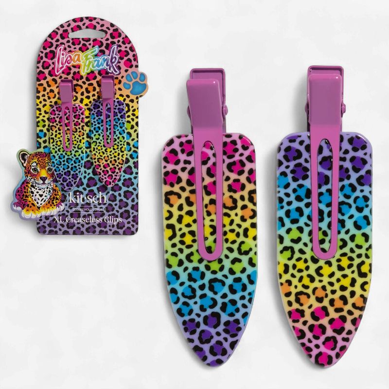 Lisa Frank x Kitsch XL Creaseless Clips in Rainbow Leopard