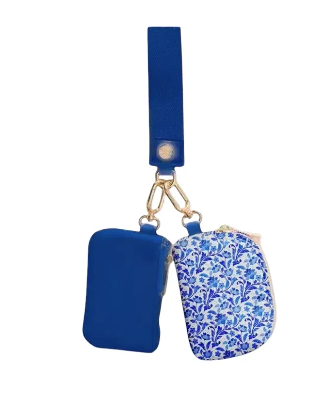 Blue Floral Dual Wallet