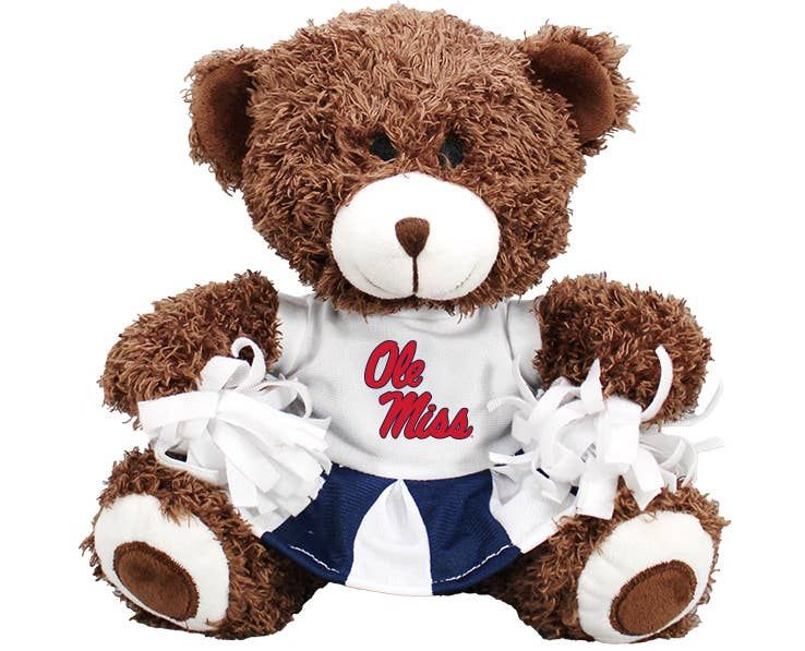 OLE MISS REBELS PLUSH BEAR CHEERLEADER W DRESS NAVY