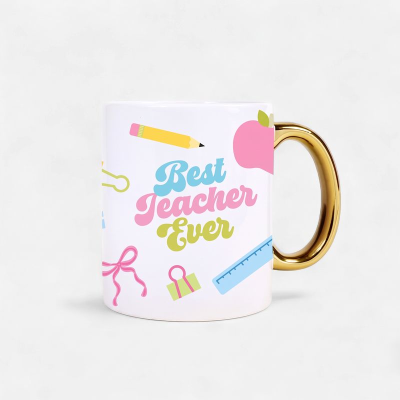 11 oz Cozy Cute Ceramic Mug–Best Teacher Ever
