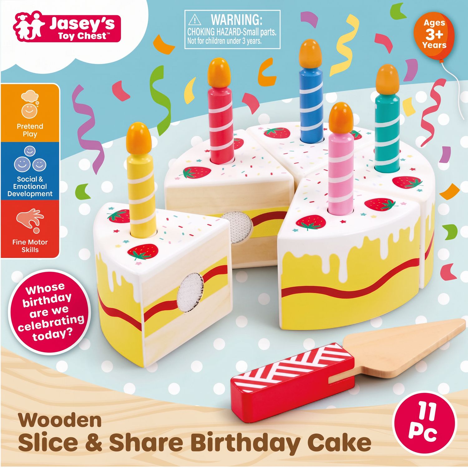 Wooden Slice &amp; Share Birthday Cake