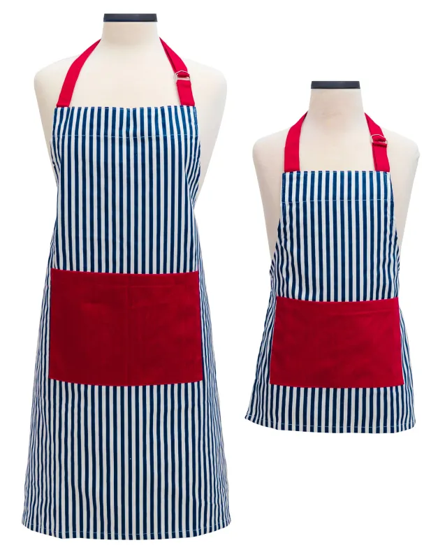 Striped Adult &amp; Child Apron Set