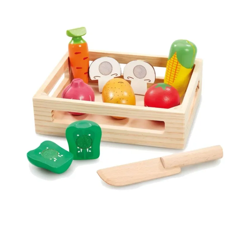 Wooden Slice &amp; Play Veggie Crate