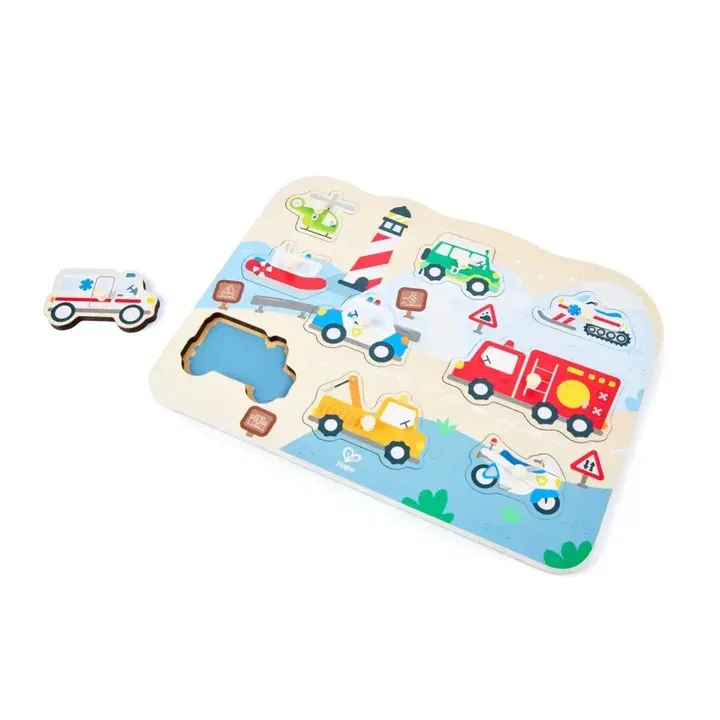 Emergency Vehicles Peg Puzzle NEW 2026