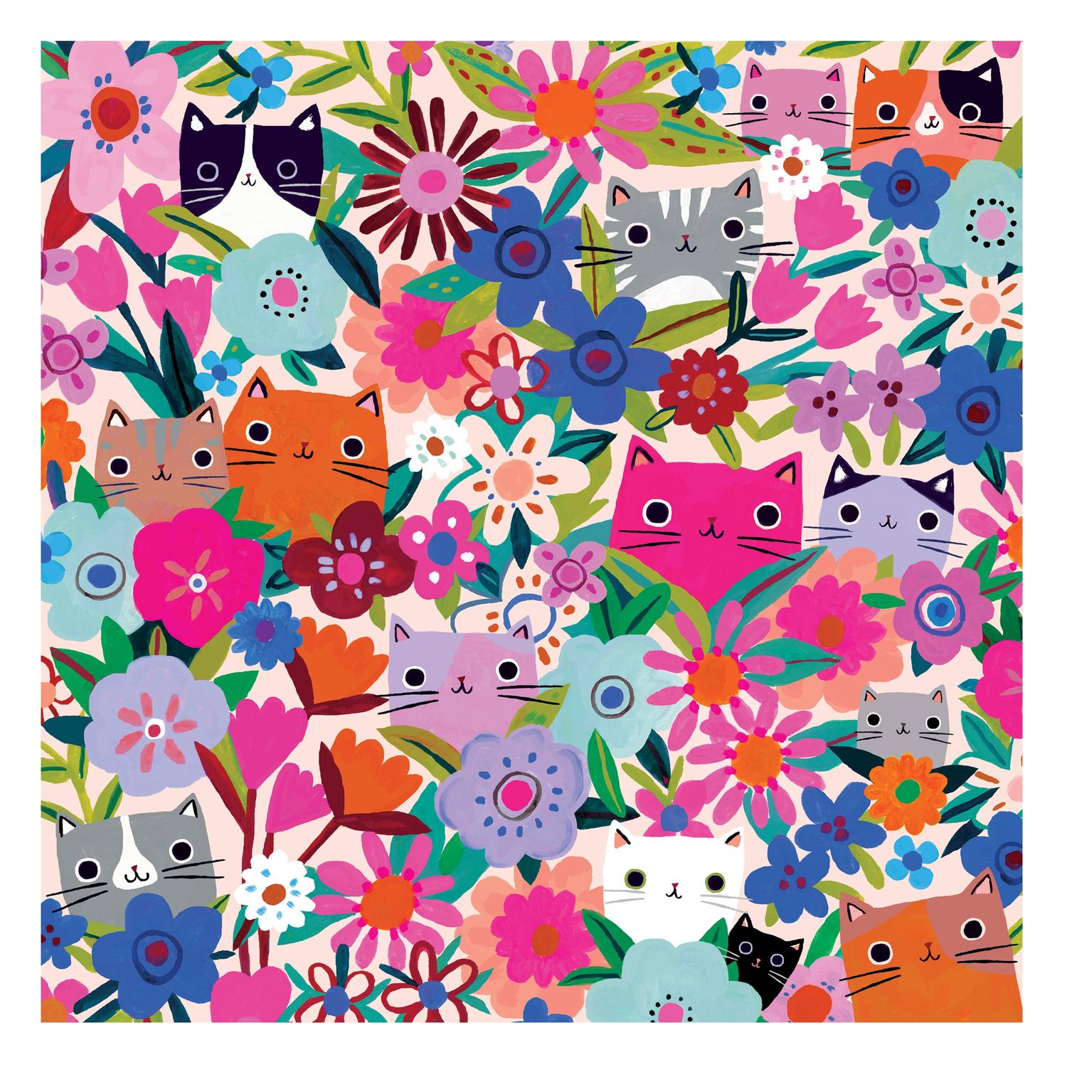 500 Piece Family Puzzle, Type: Blooming Cats