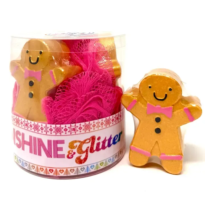 HOLIDAY BATH BOMB Gingerbread loofah 3 Pack