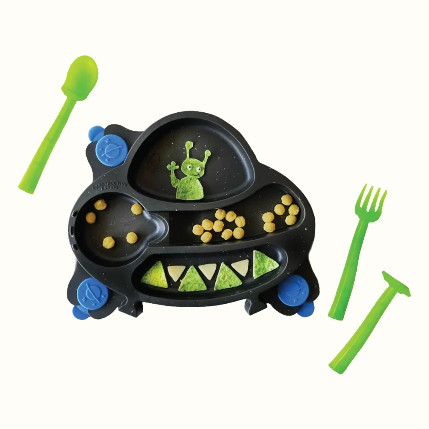 UFO Training Plate w/ 3 Utensils
