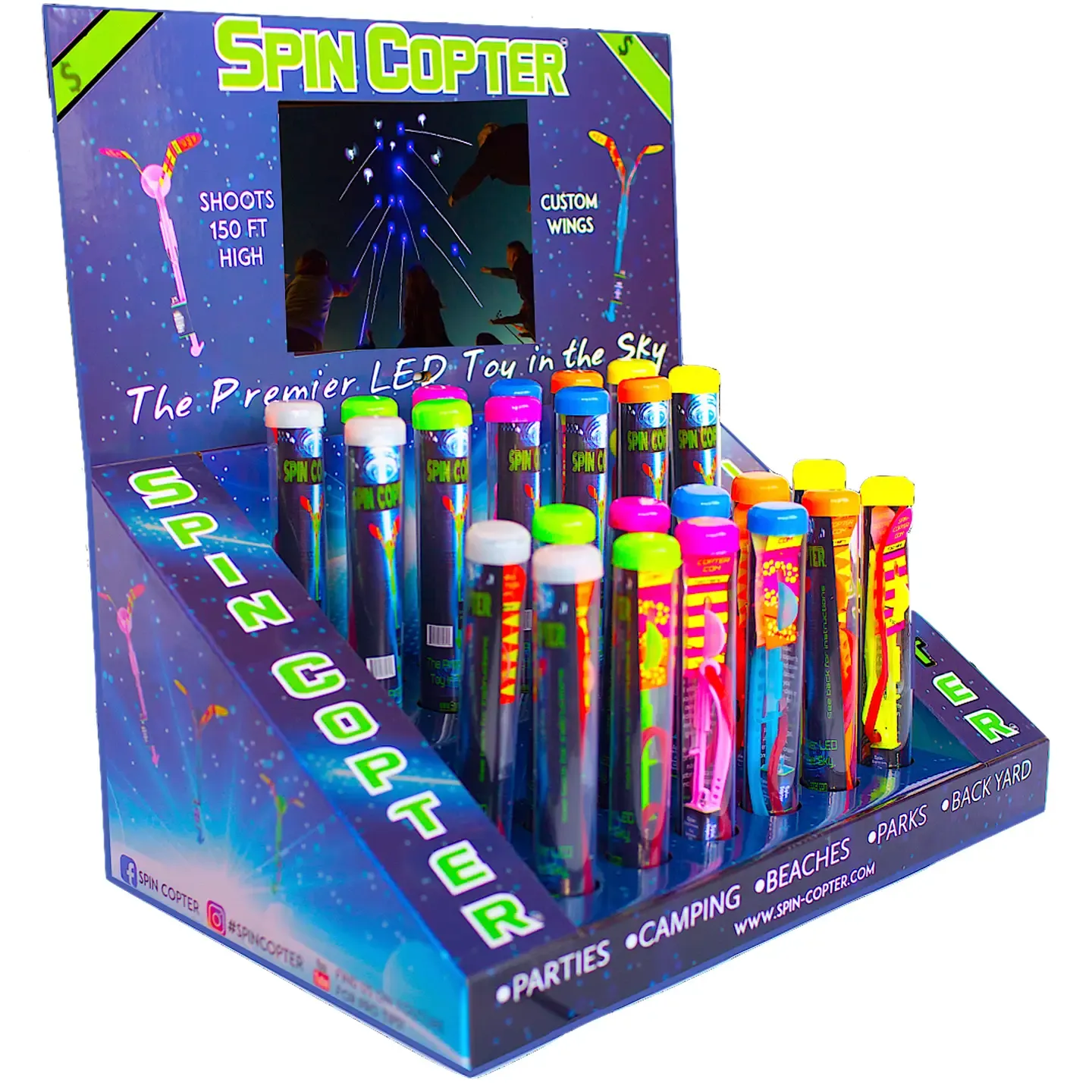 Spin Copter LED Slingshot helicopter