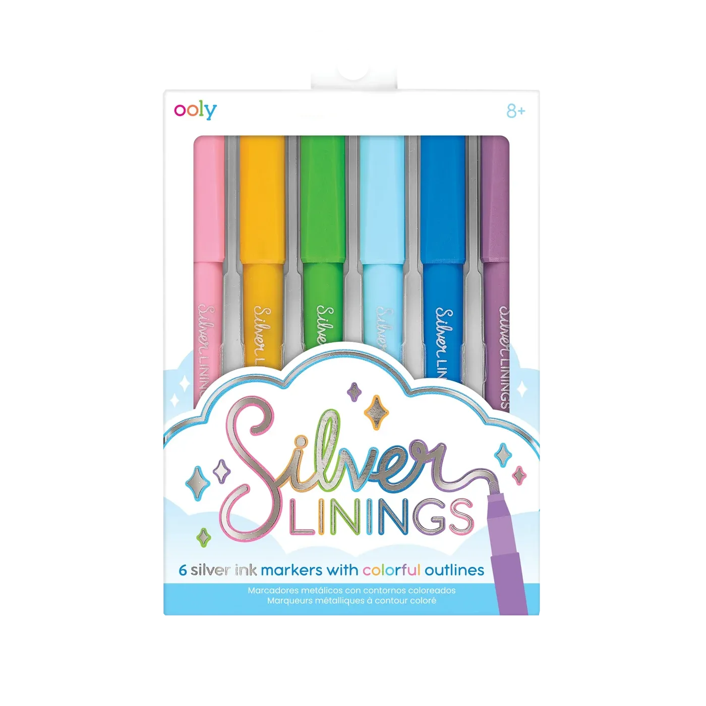 Silver Linings: Colorful Outline Markers (Set of 6