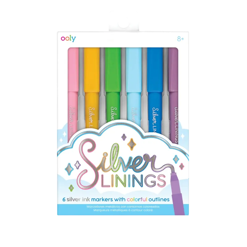 Silver Linings: Colorful Outline Markers (Set of 6