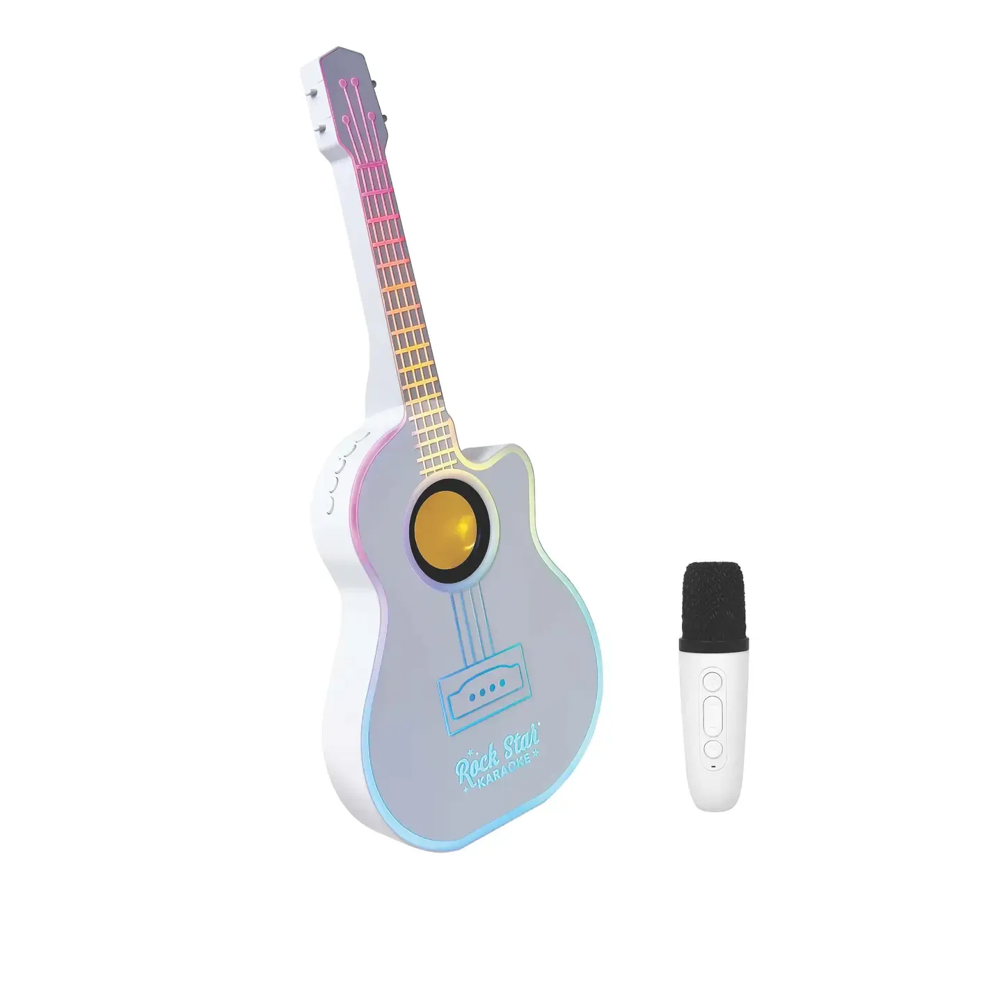 Rock Star Guitar &amp; Microphone Karaoke Set-White