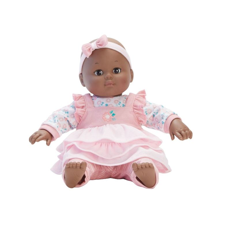 14" Baby Cuddles Pink Floral Dark Skin Tone (inclu