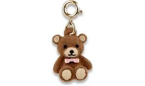 Charm It! Gold Fuzzy Bear Charm
