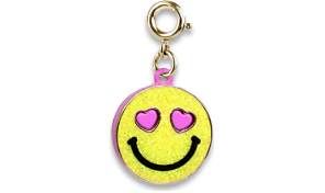Charm It! Gold Glitter Smiley Face Charm