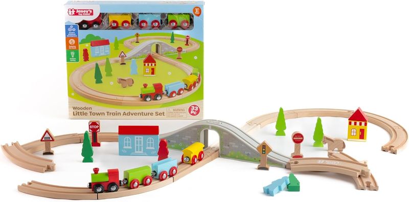 Wooden Little Town Train Adventure Set