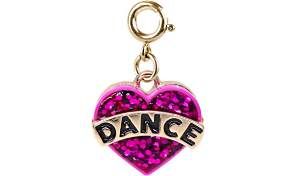 Charm It! Gold Glitter Dance Heart Charm